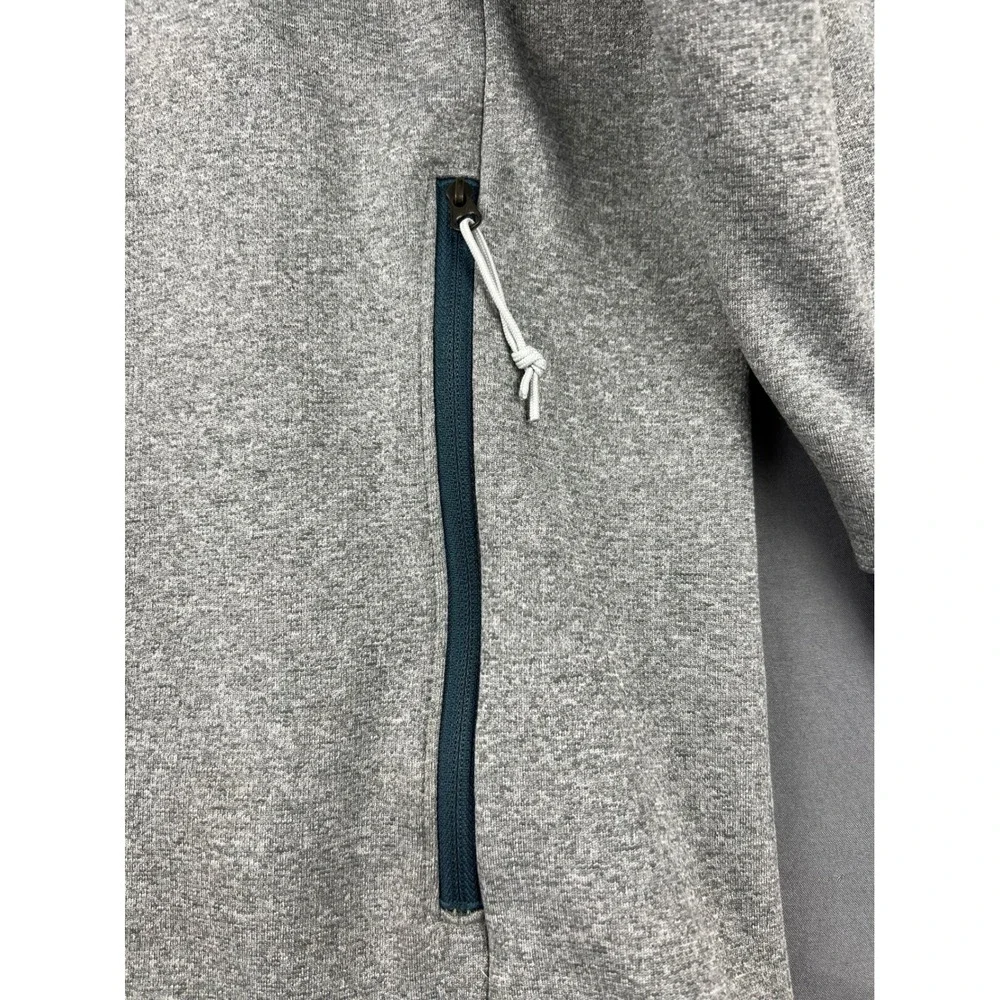 The North Face Hooded Fleece Jacket Mens Large Gray Good Full Zip Hiking Coat